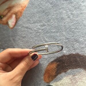 Silver Nail Design Bracelet